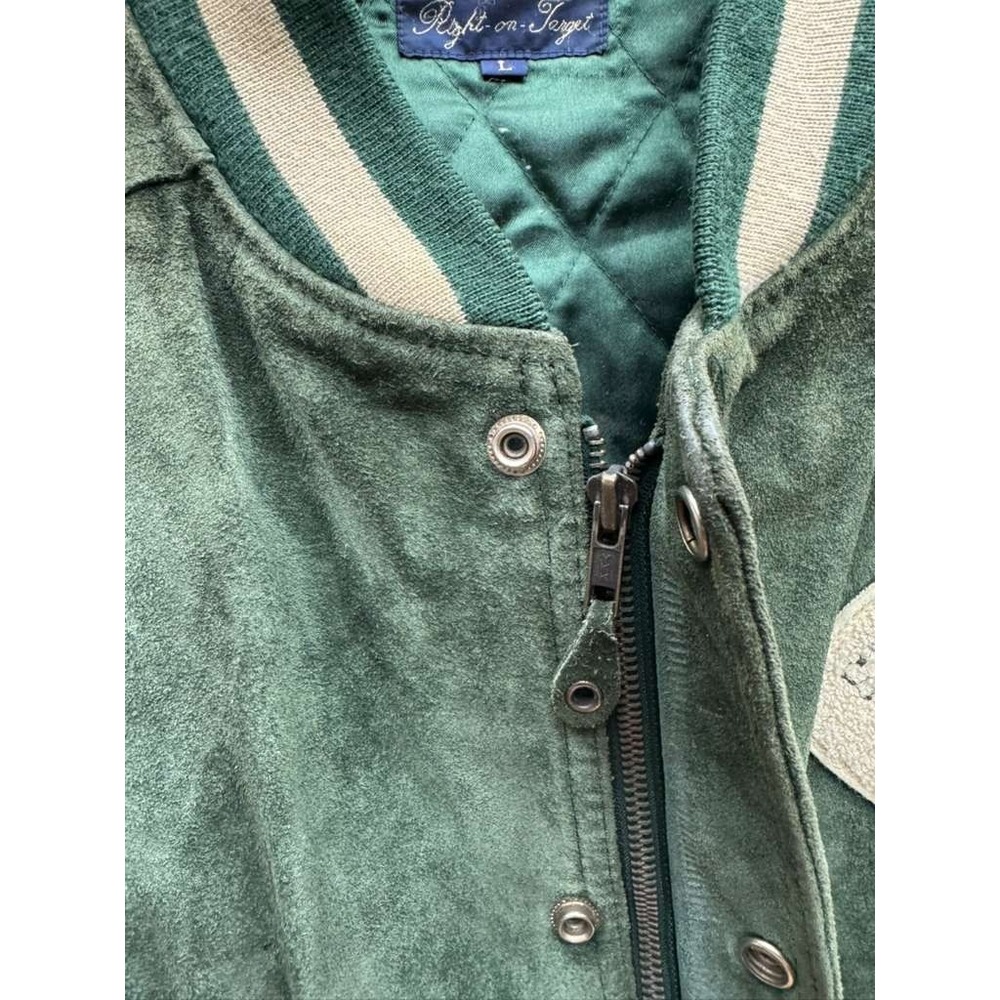 Vintage Gap Best Basics State Champs 1954 Suede Varsity Jacket Green Mens Size L - Picture 6 of 16